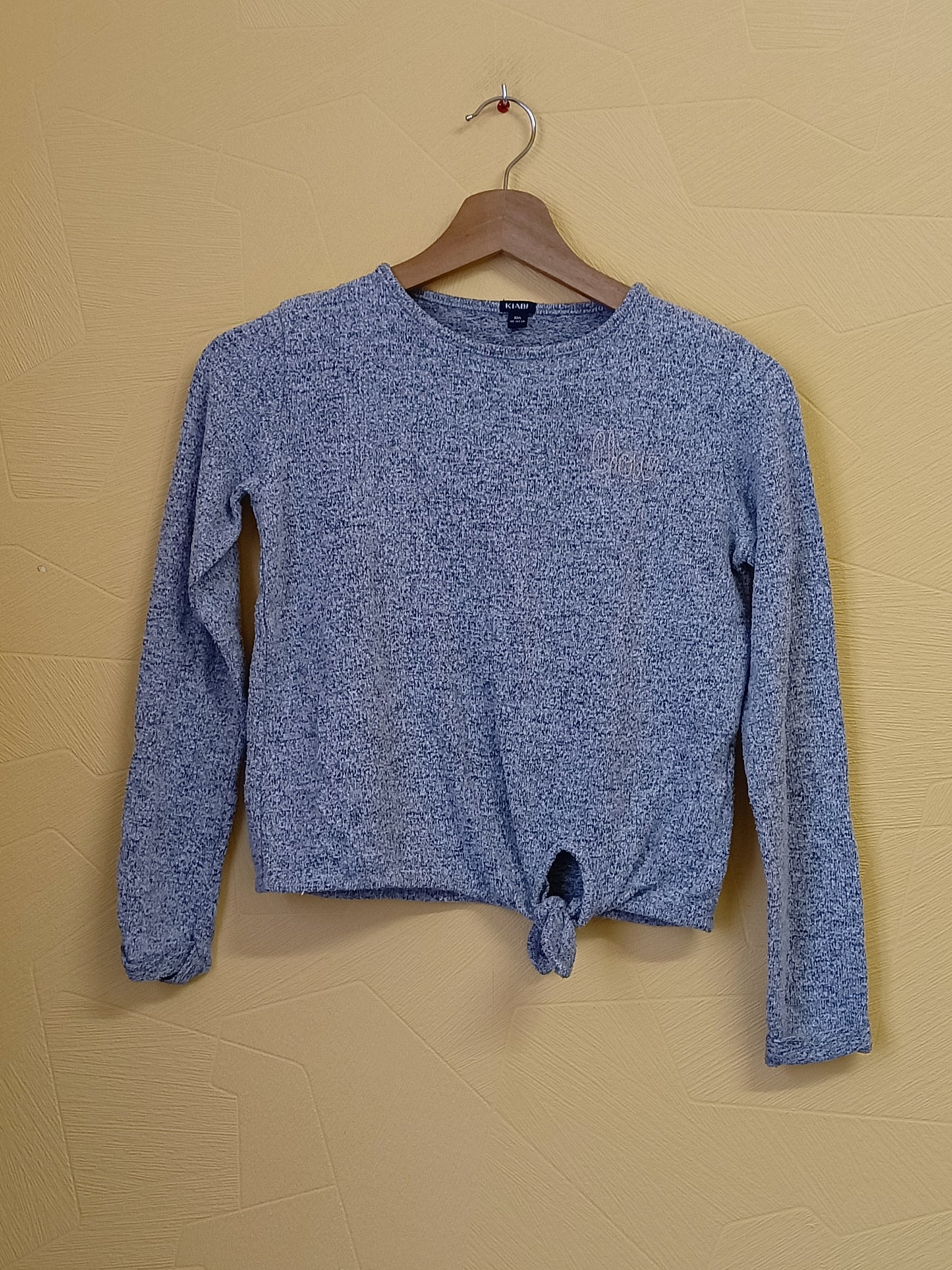 Pull fin Kiabi gris chiné à nouer Taille 10 Ans