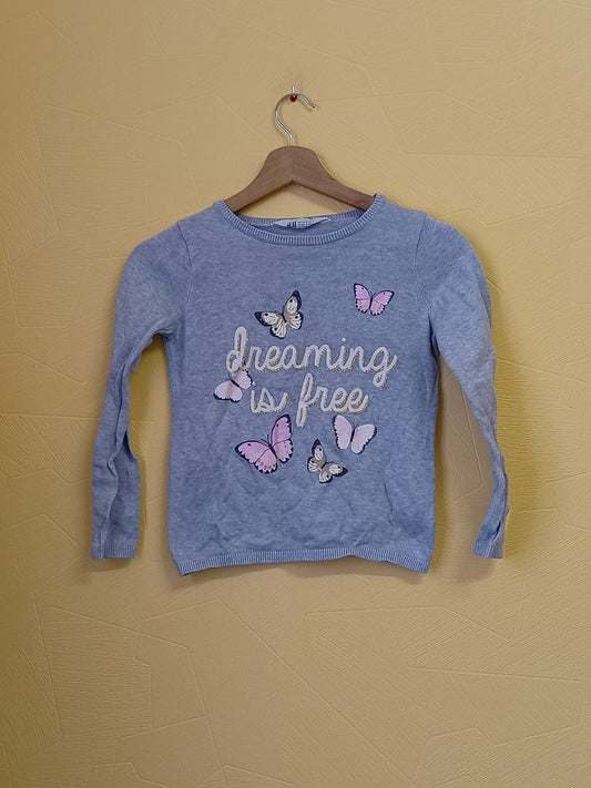 Pull fin H&M gris avec impression taille 6/8 Ans