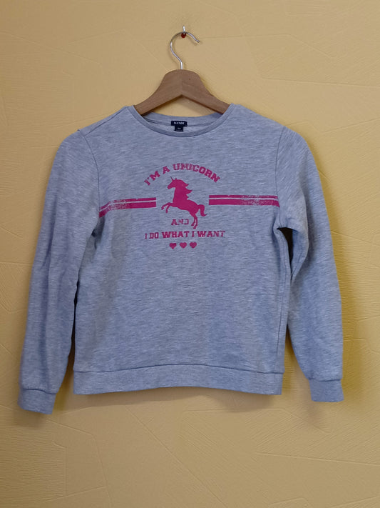 Sweat Kiabi gris avec impression Taille 10 Ans