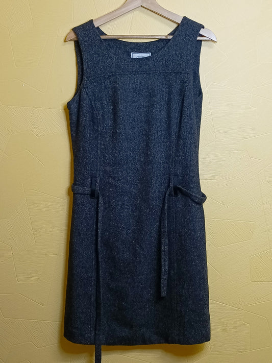 Robe d'hiver sans manche Esprit grise chinée avec ceinture Taille 40