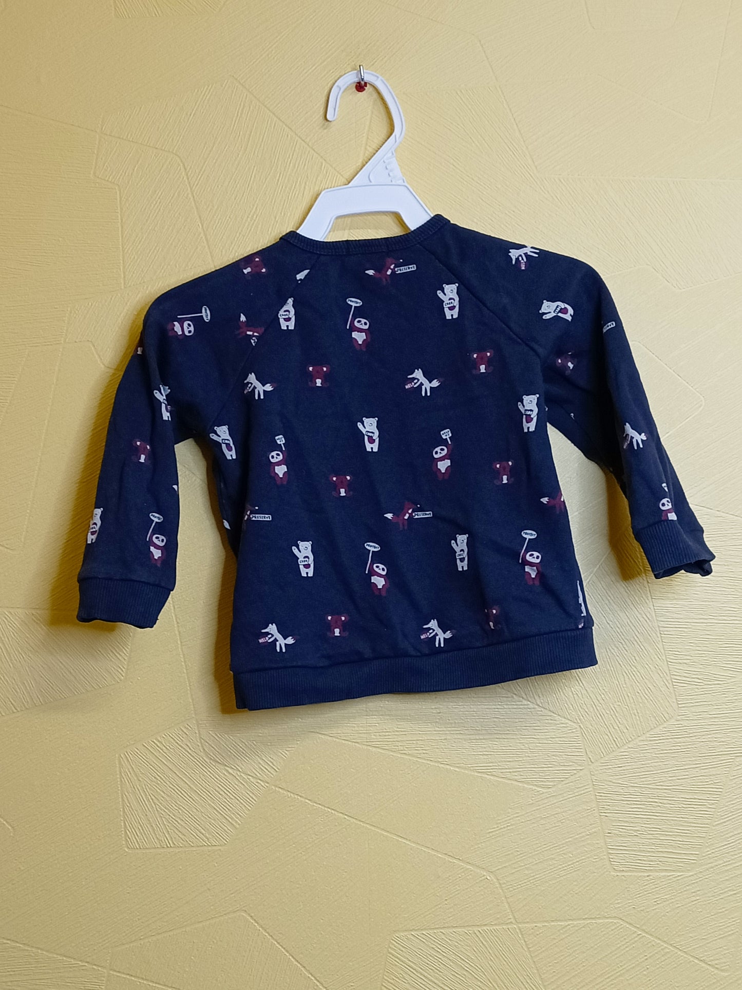 Sweat Bout'chou bleu marine à motifs Taille 36 Mois