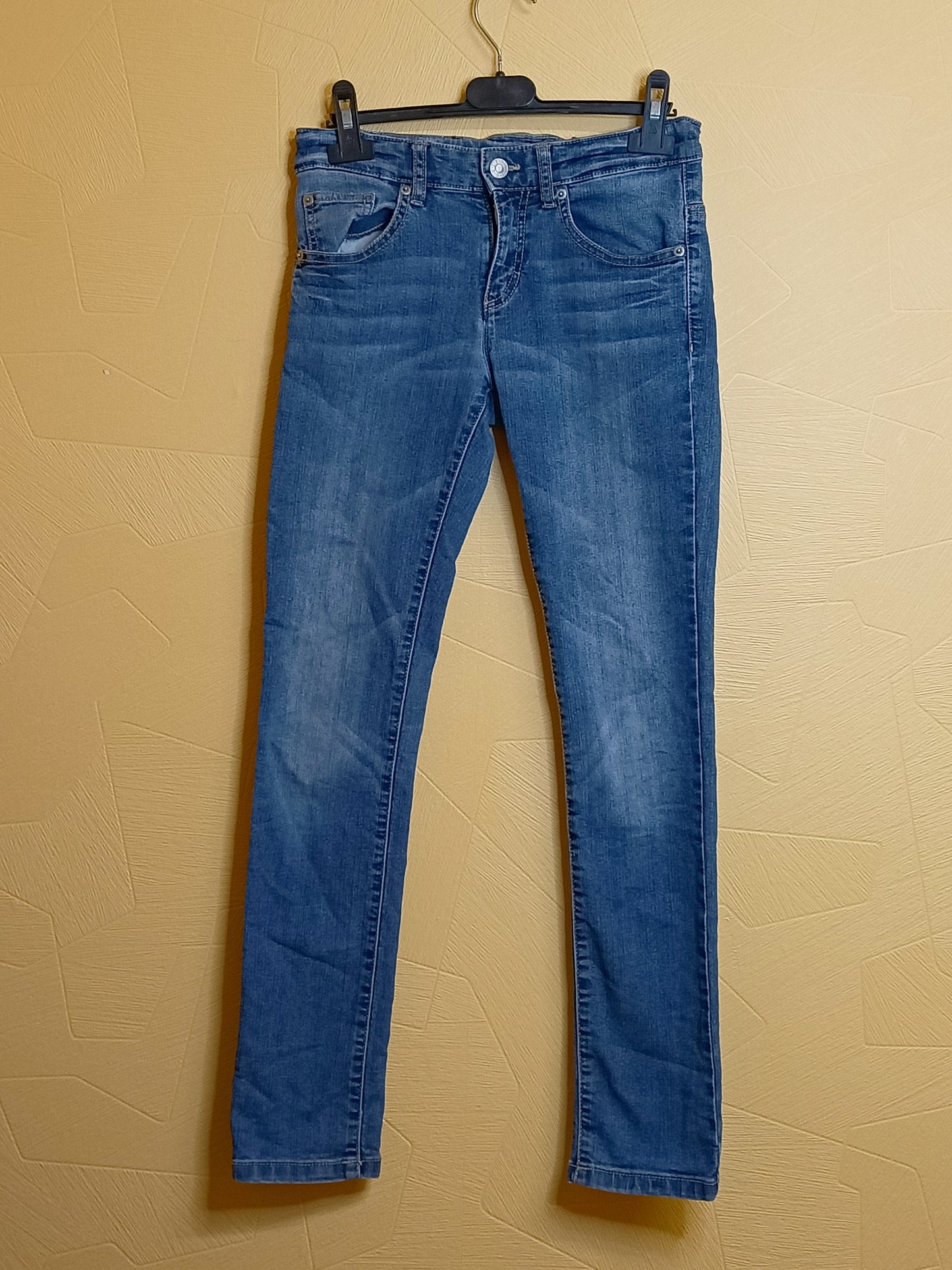 Jeans Benetton bleu clair délavé skinny Taille 10/11 Ans