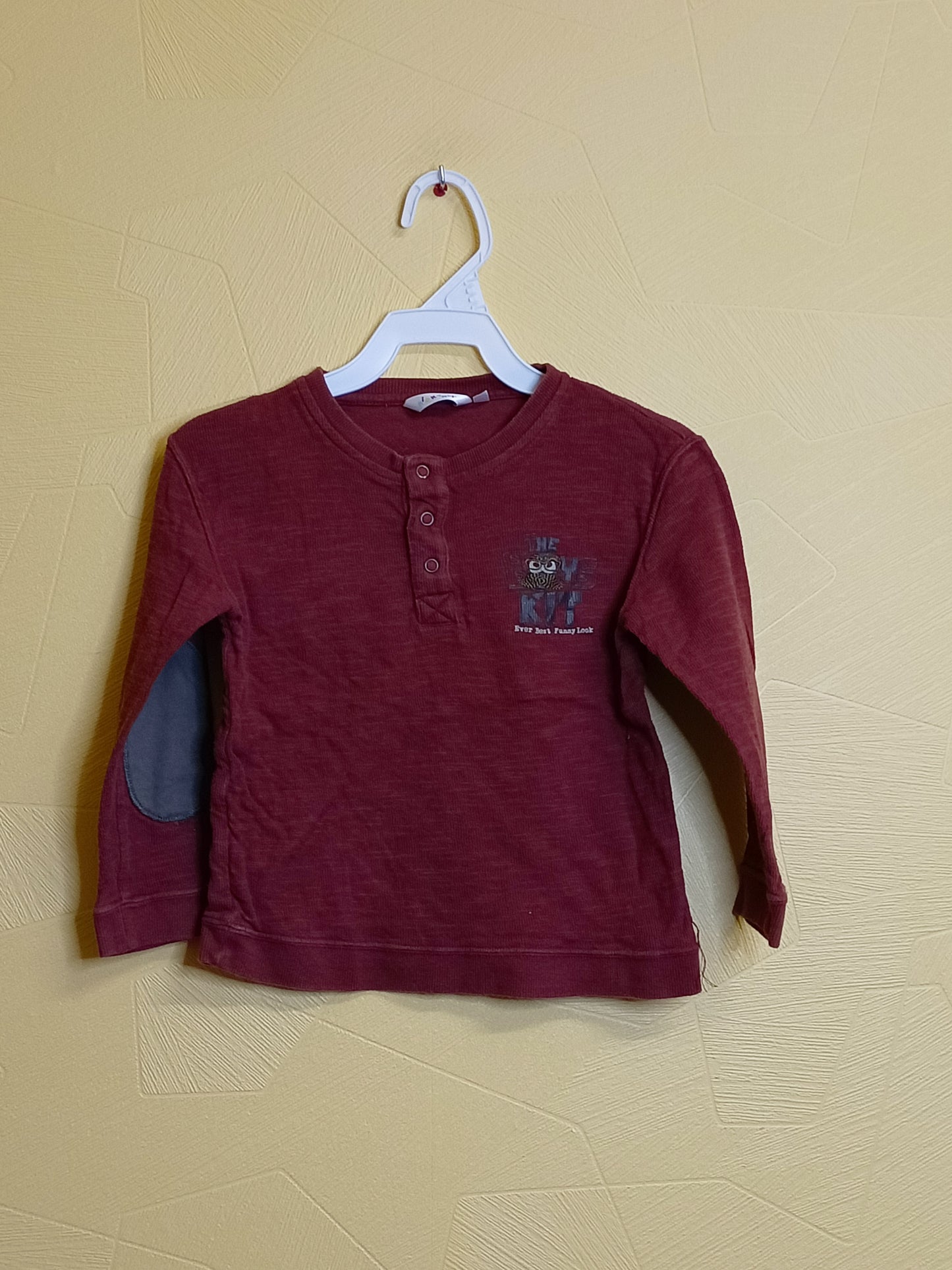 T-shirt manches longues Kidkanaï rouille avec impression Taille 5 Ans