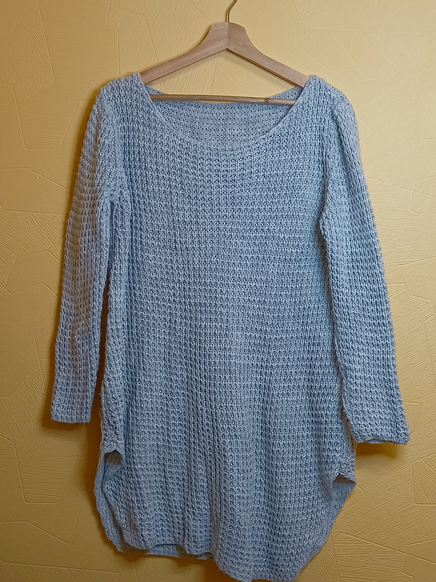 Pull long en mailles gris clair Taille XL