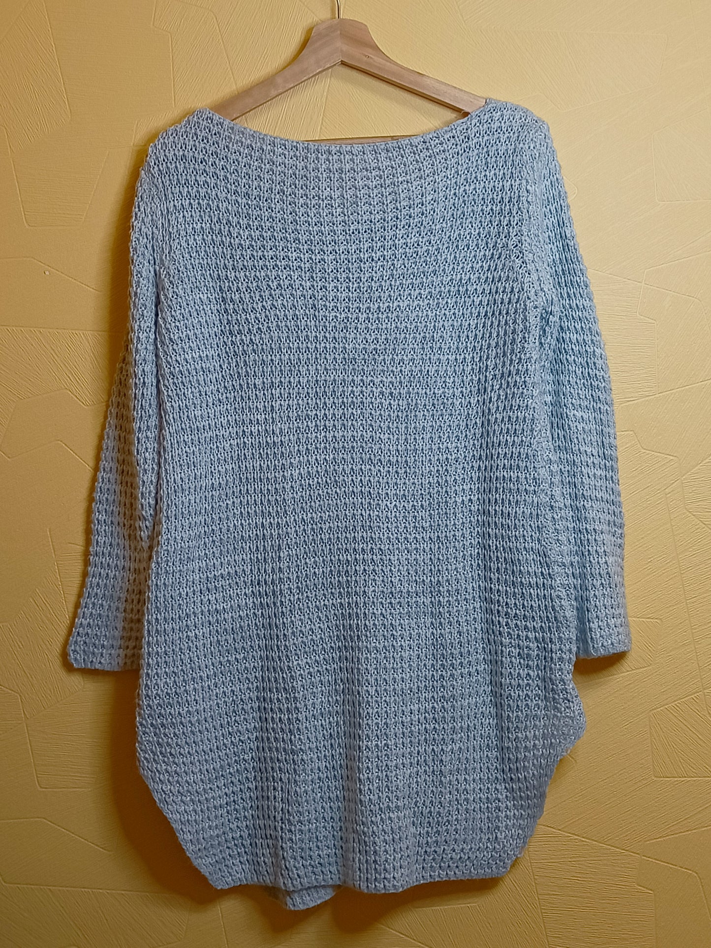 Pull long en mailles gris clair Taille XL