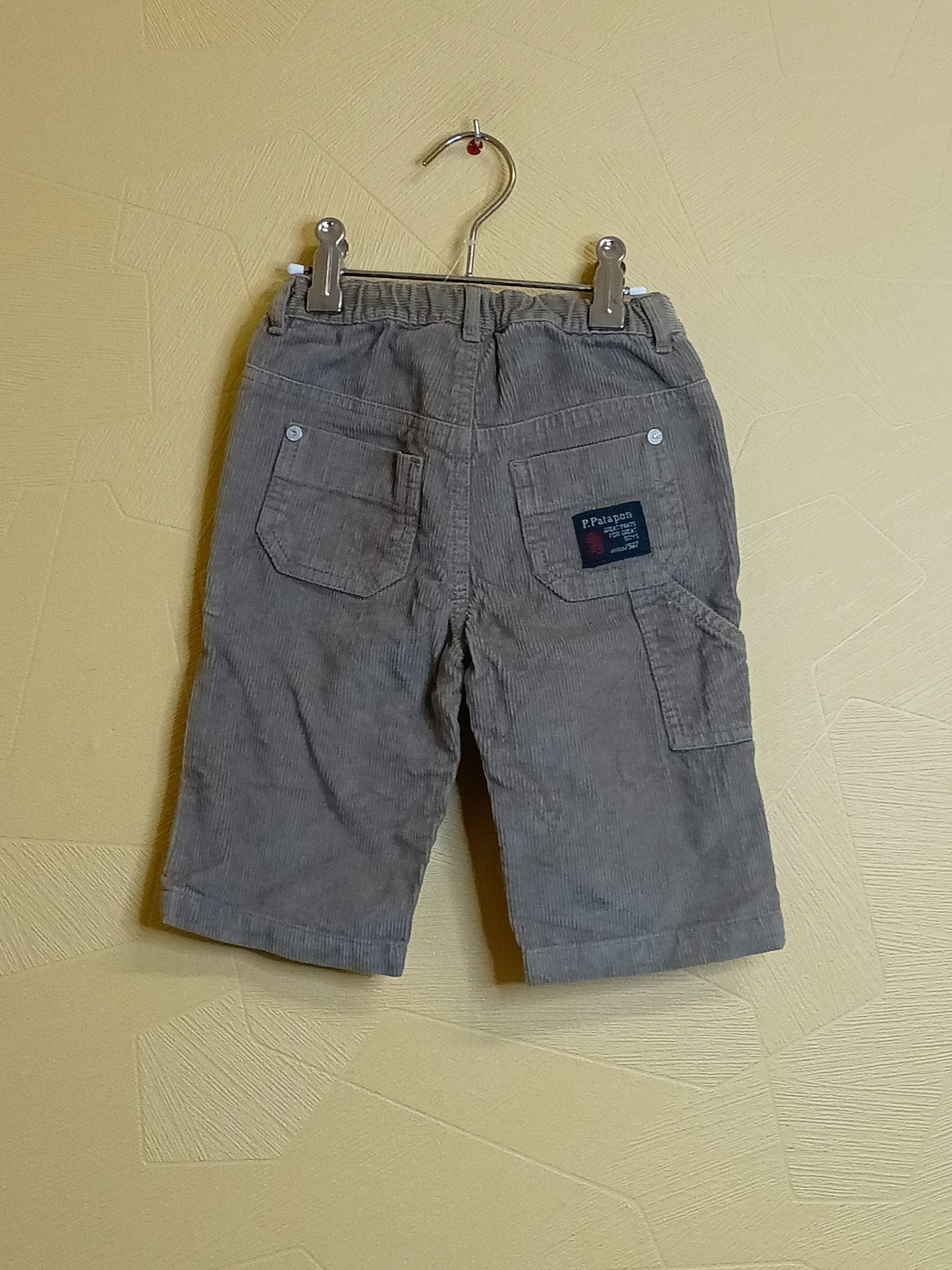 Pantalon Petit Patapon beige en velours côtelé Taille 6/9 Mois