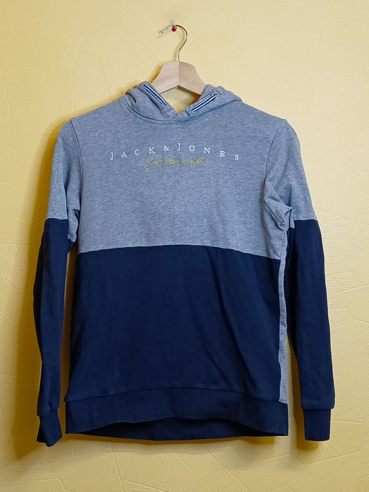 Sweat à capuche Jack & Jones bleu marine et gris Taille 14 Ans