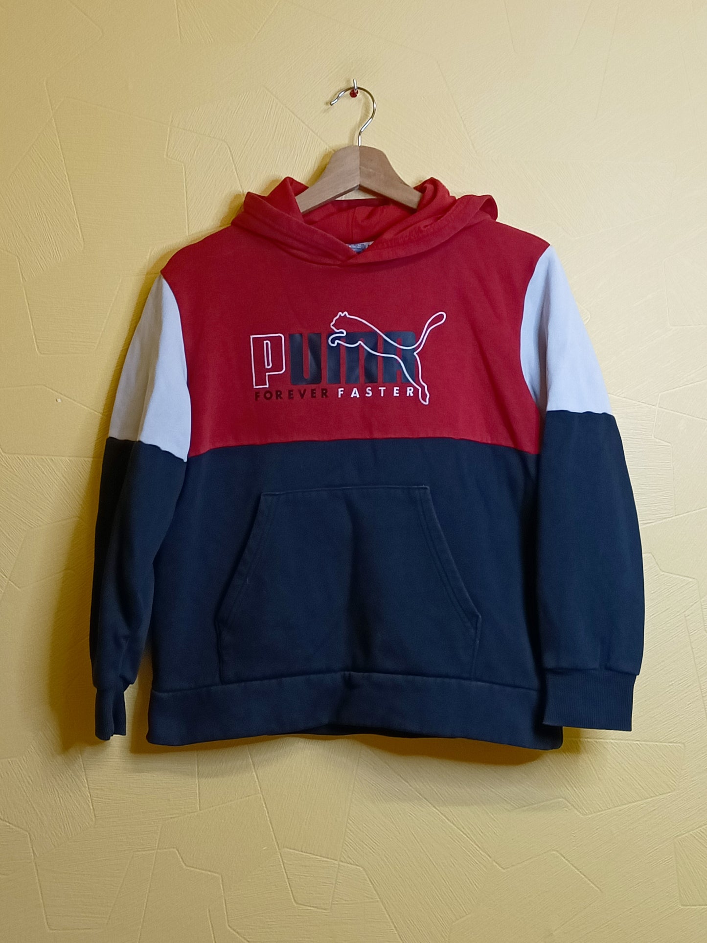 Sweat à capuche Puma noir, rouge et blanc Taille 13/14 Ans