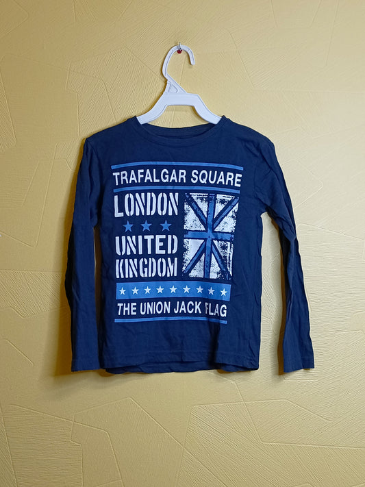 T-shirt manches longues In Extenso bleu marine avec impression Taille 6 Ans