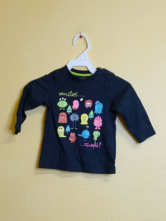 T-shirt manches longues Orchestra noir avec impression taille 12 Mois