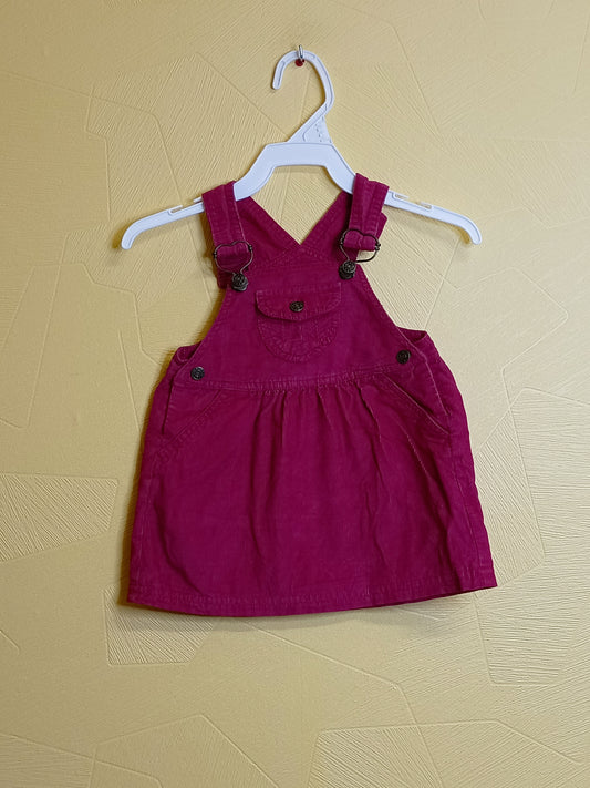 Robe en velours à bretelles For Nature Baby rouge Taille 6 Mois