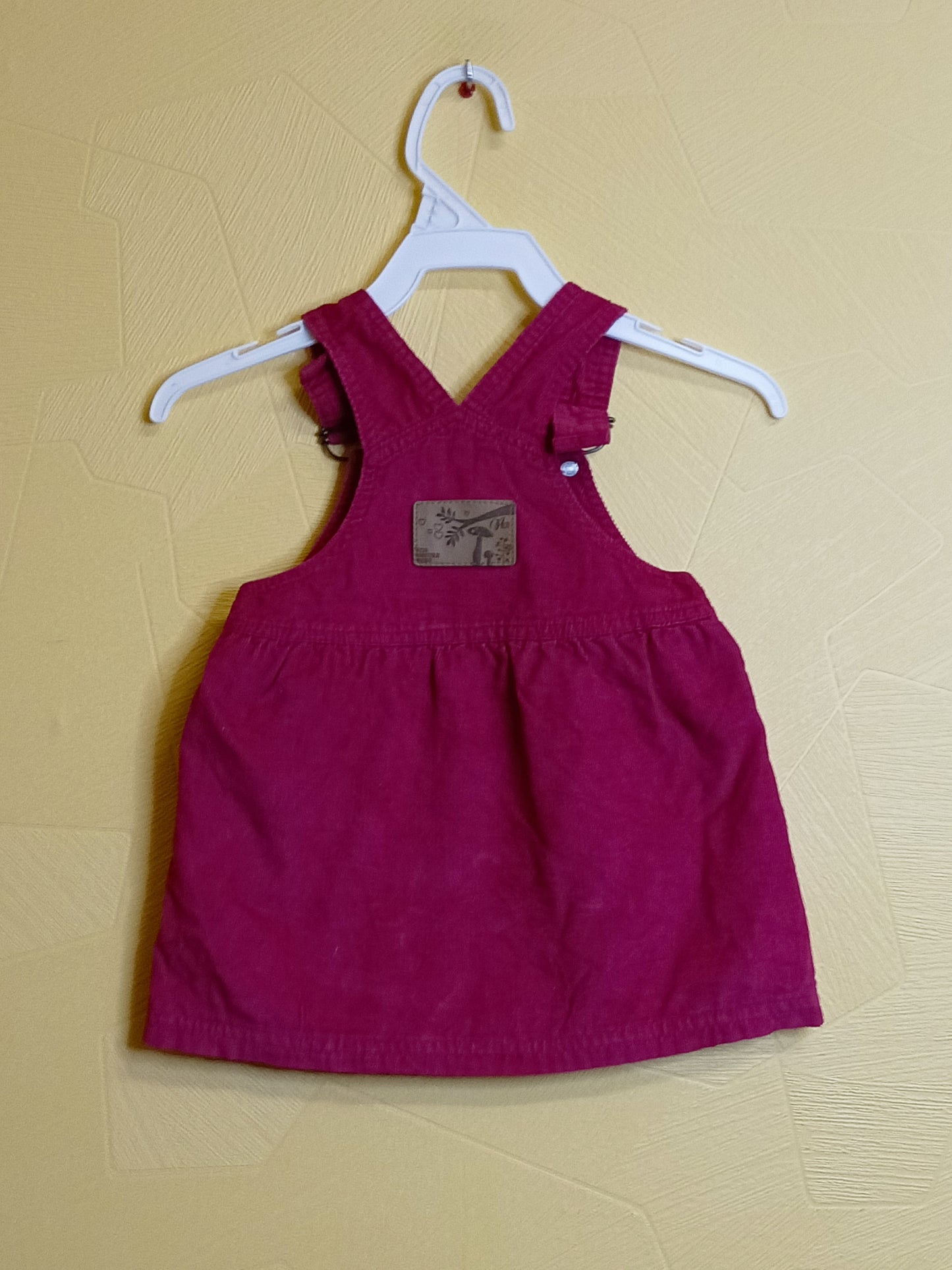 Robe en velours à bretelles For Nature Baby rouge Taille 6 Mois