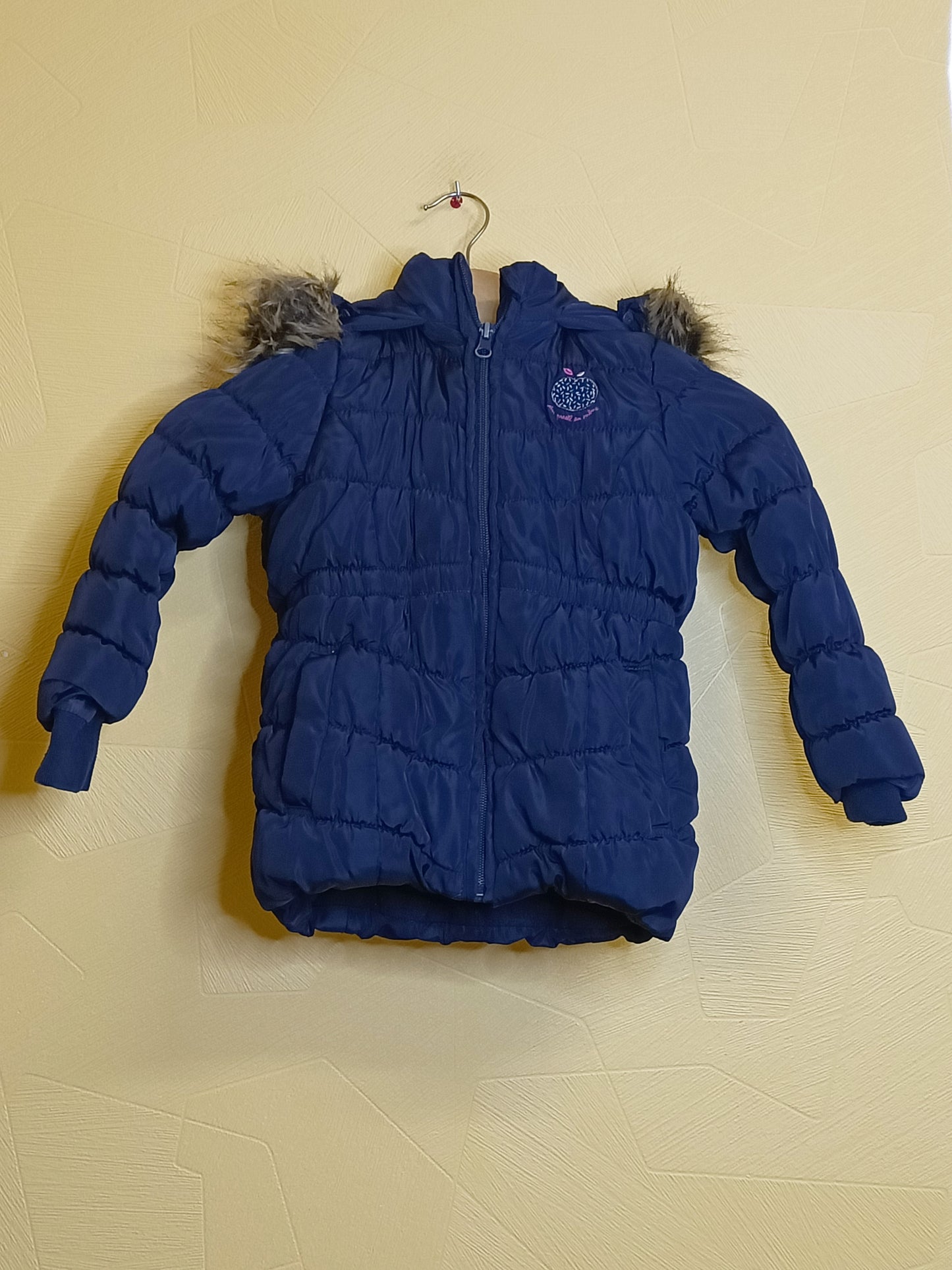 Manteau doublé avec capuche DPAM bleu marine Taille 5 Ans