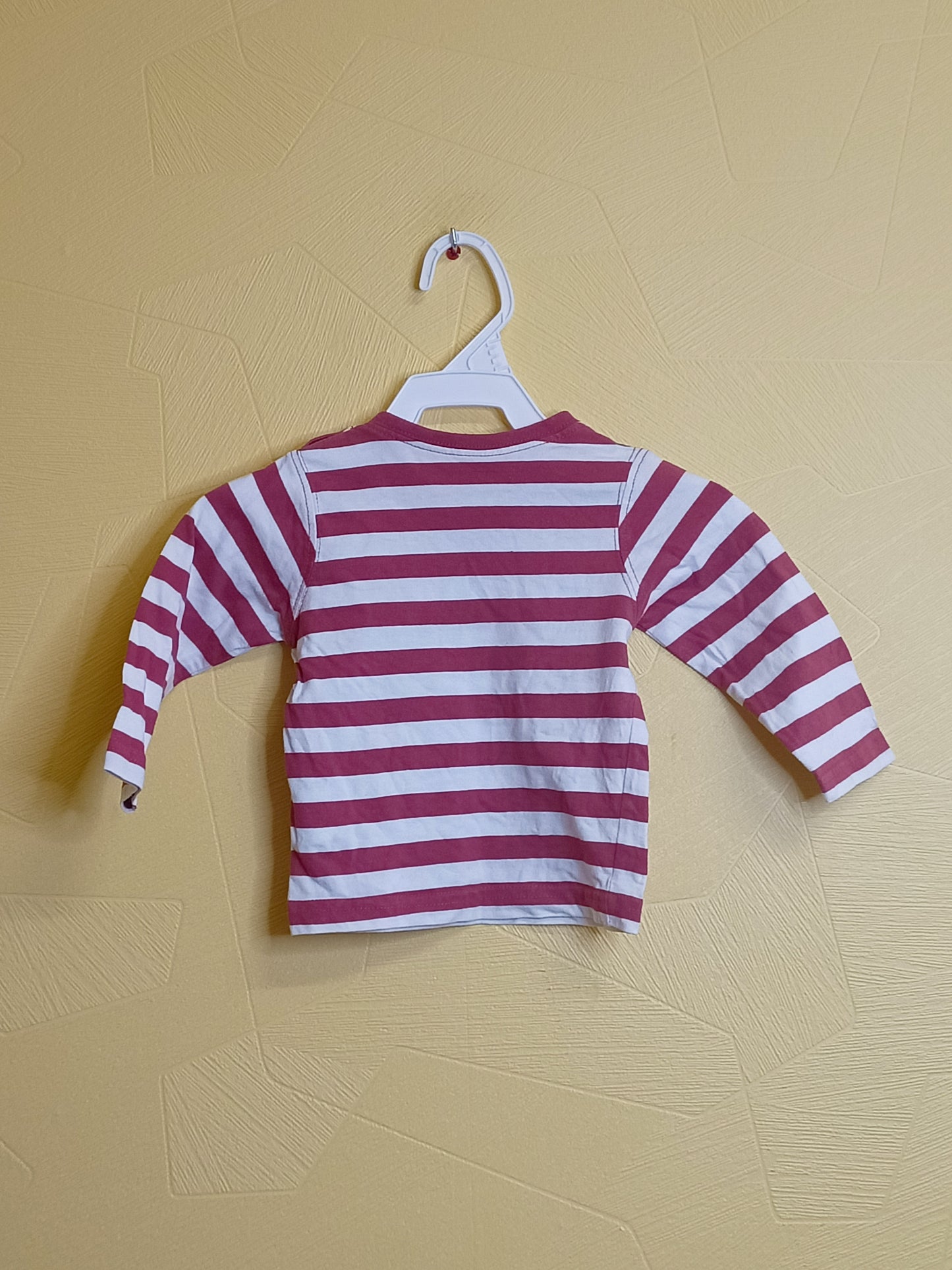 T-shirt manches longues Grain de Blé rayé rouge et blanc Taille 12 Mois