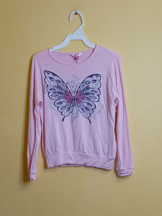 Sweat fin Kids rose avec impression Taille 7/8 Ans