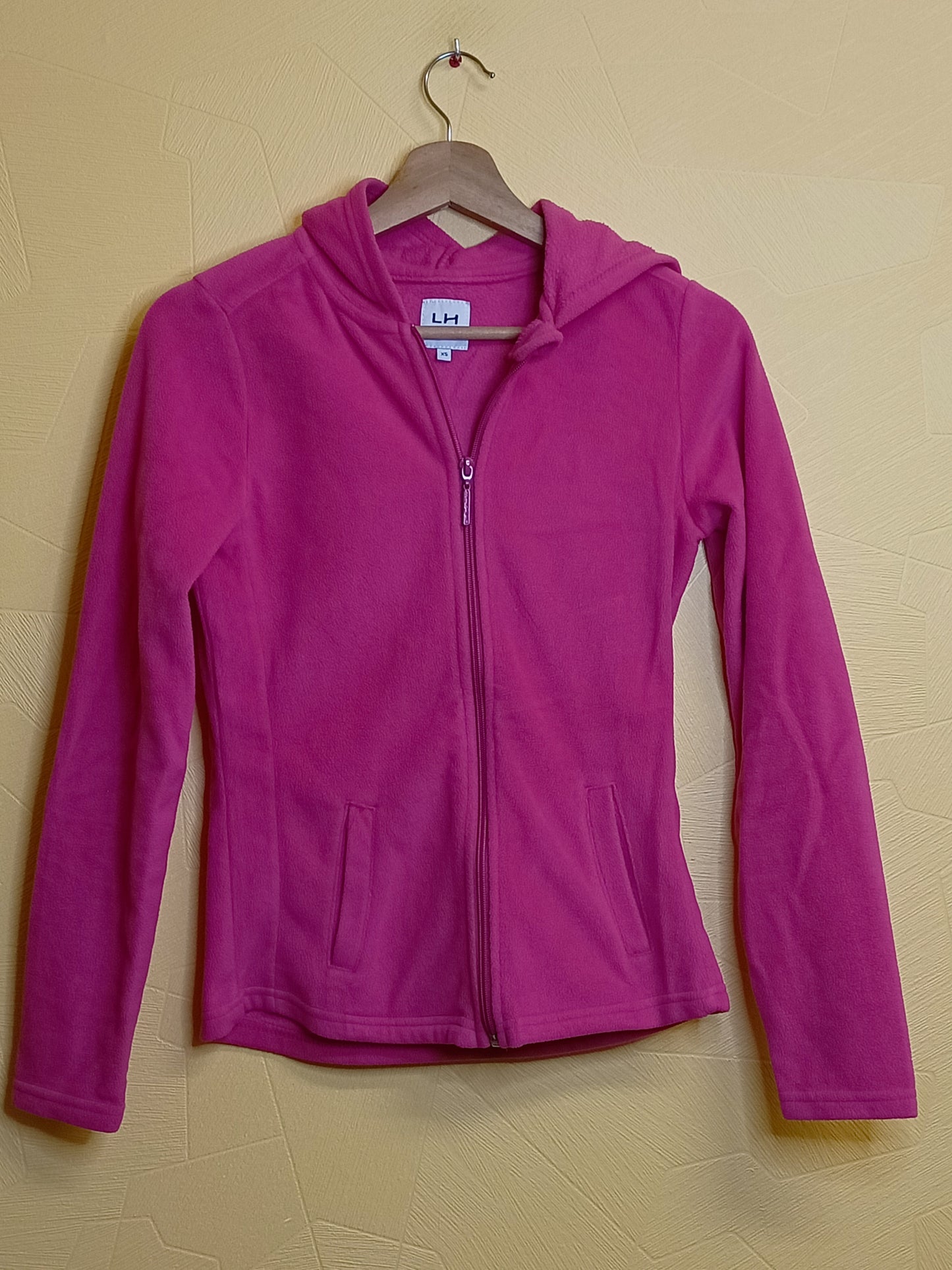 Polaire zippée à capuche La Halle rose foncé Taille XS