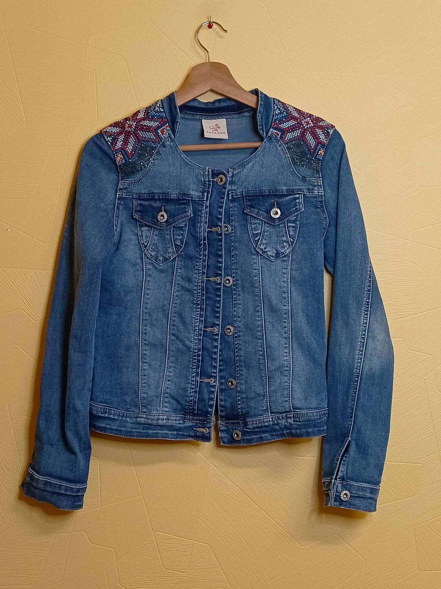 Veste en jeans Zac et Zoé bleu avec motifs Taille S