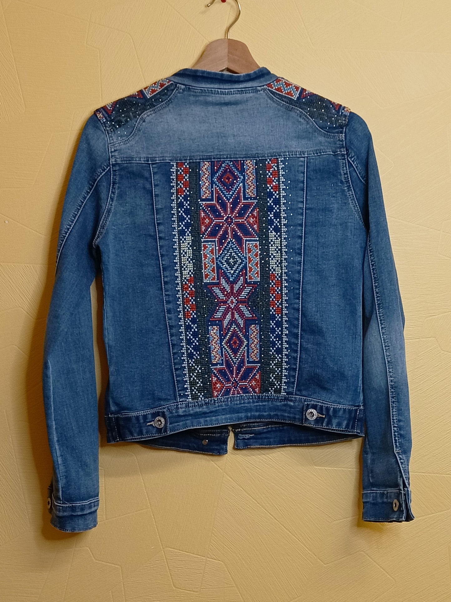 Veste en jeans Zac et Zoé bleu avec motifs Taille S