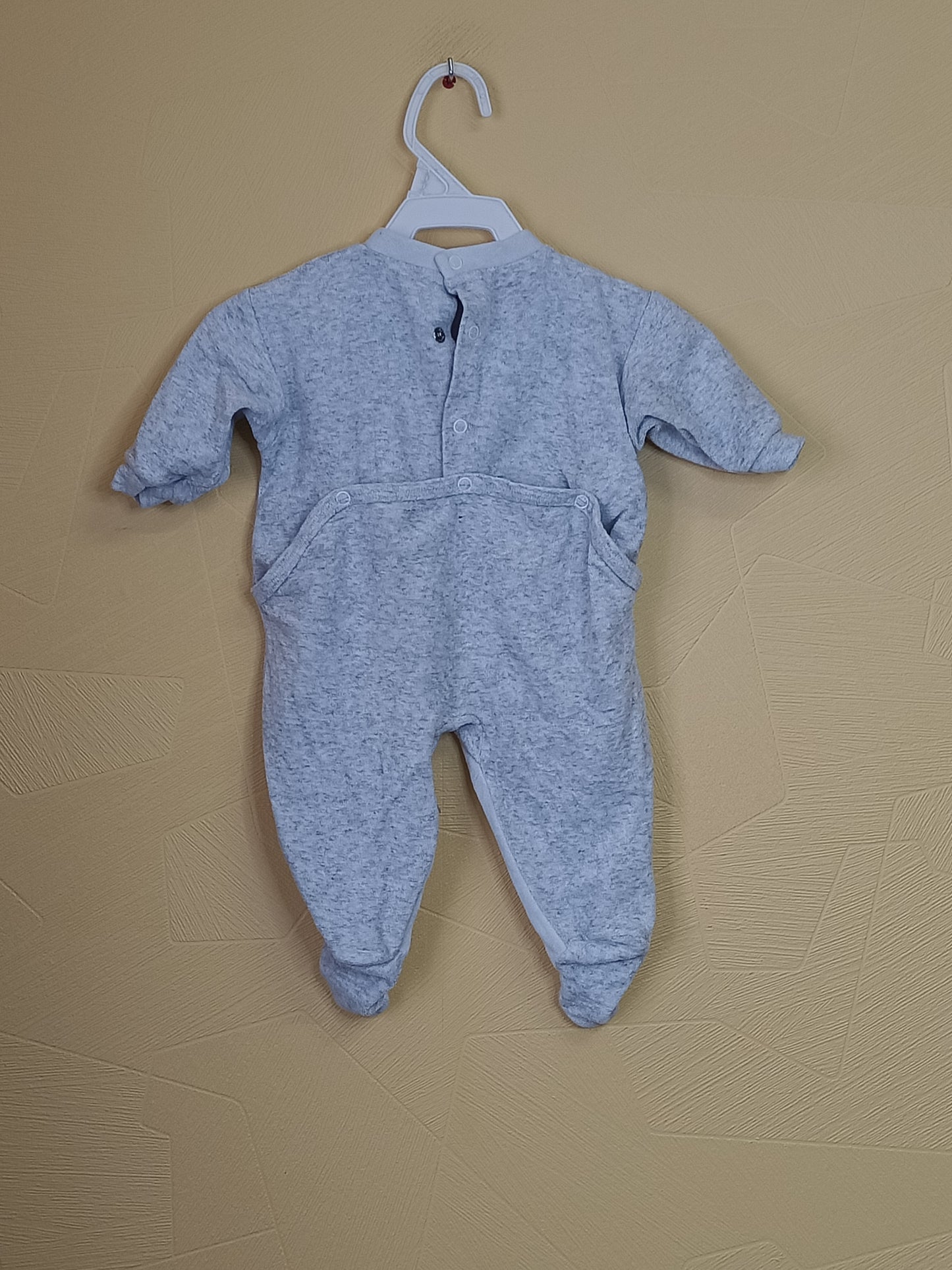 Pyjama velours De Bouche à Oreille gris et blanc Taille 6 Mois