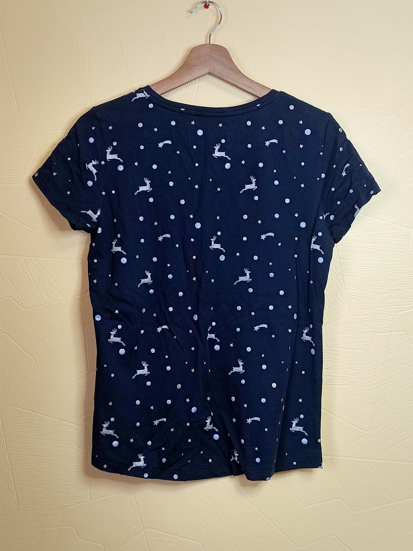 T-shirt Esprit noir avec motifs de Noël Taille M