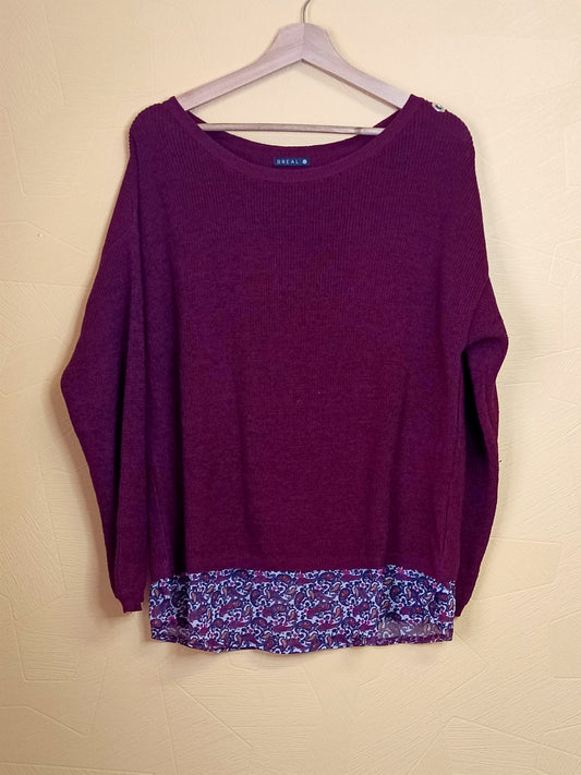Pull fin Bréal bordeaux Taille XL