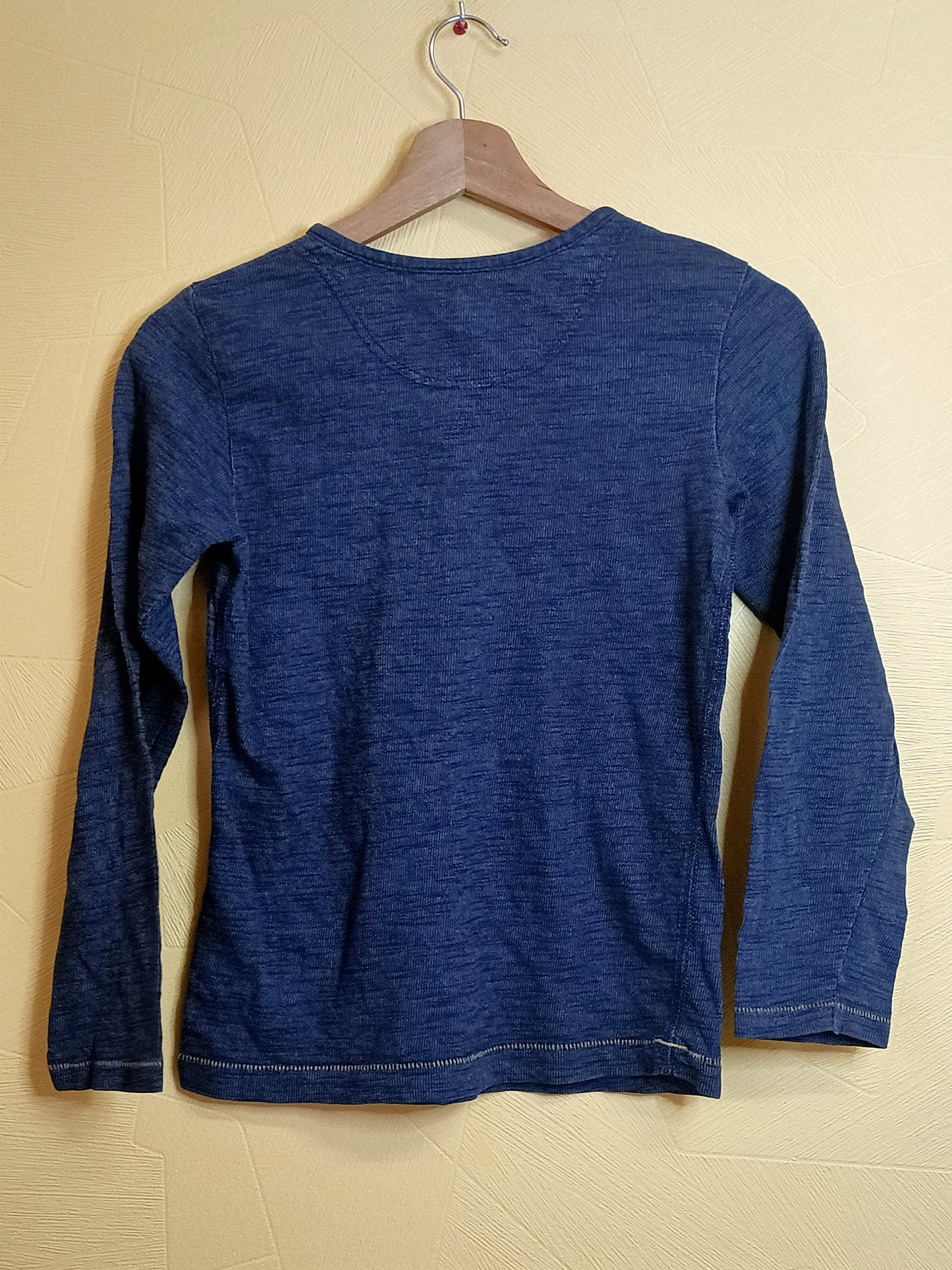 T-shirt manches longues L.O.G.G. bleu marine chiné Taille 8/10 Ans