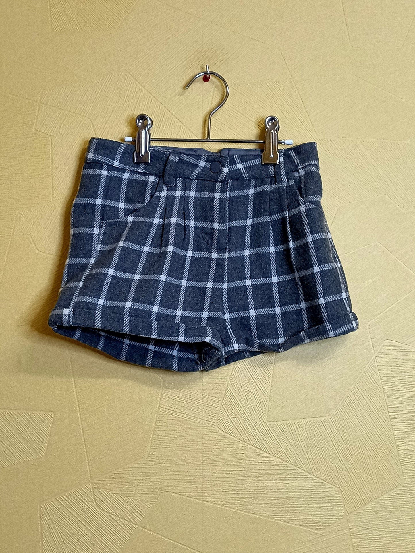 Short d'hiver Vertbaudet gris à carreaux Taille 7 Ans