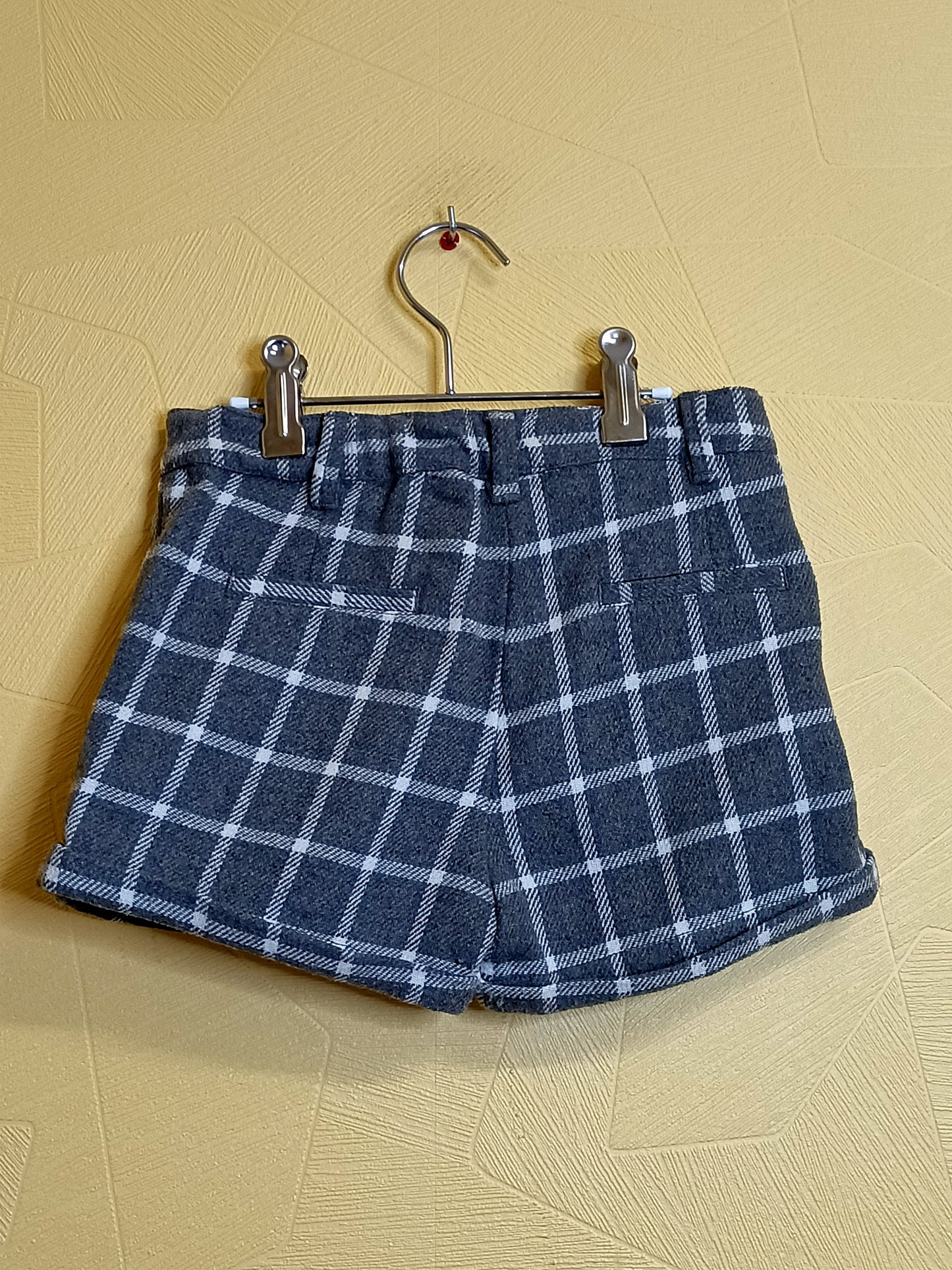 Short d'hiver Vertbaudet gris à carreaux Taille 7 Ans