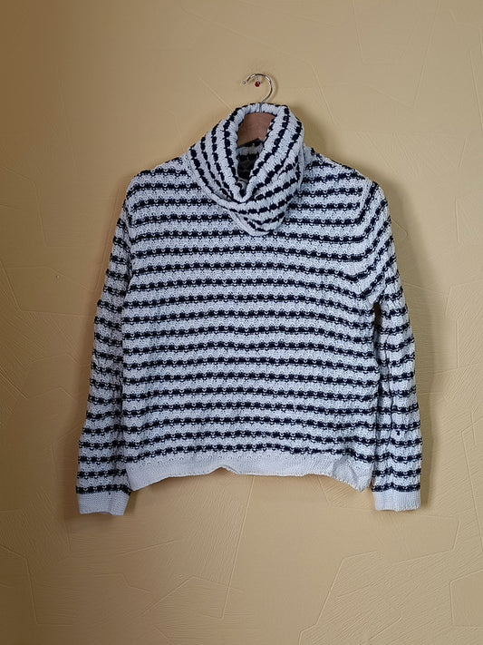Pull en mailles avec col Mim noir et blanc Taille M