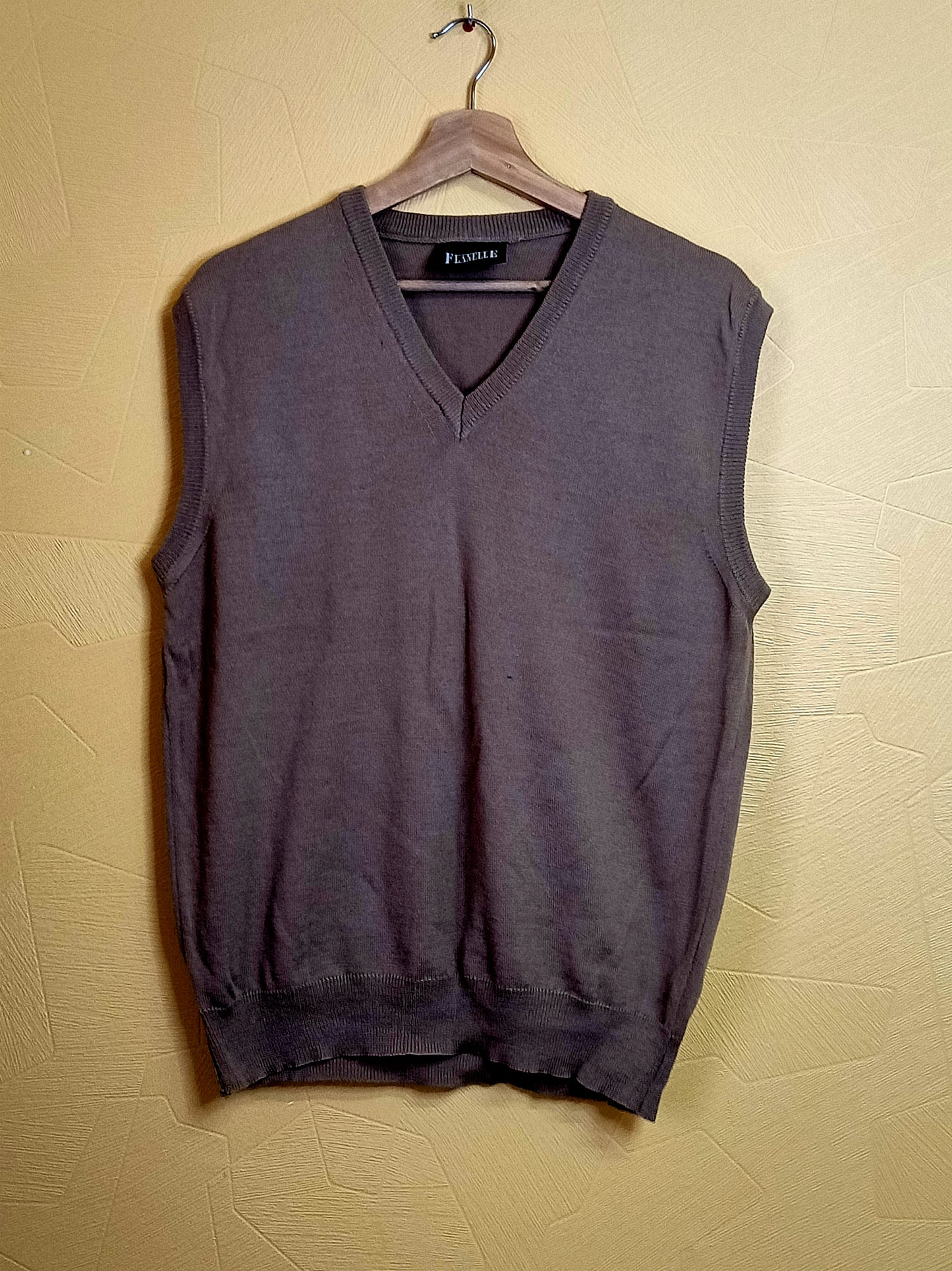 Pull sans manche Flanelle beige foncé Taille L