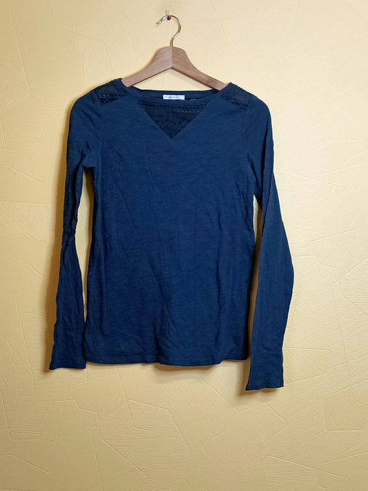 T-shirt manches longues Promod Vert sapin avec dentelle Taille S