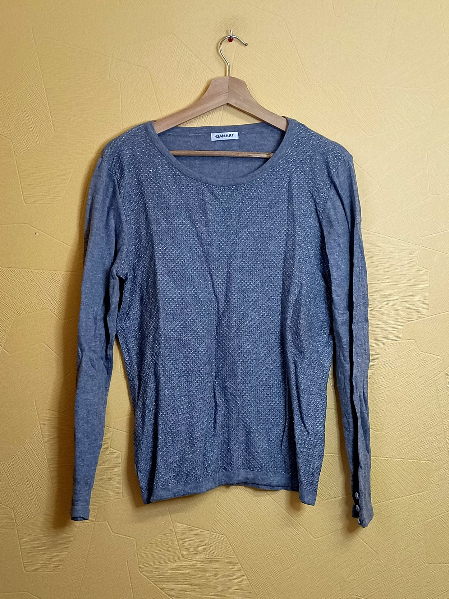 Pull fin Damart gris argenté Taille 42/44