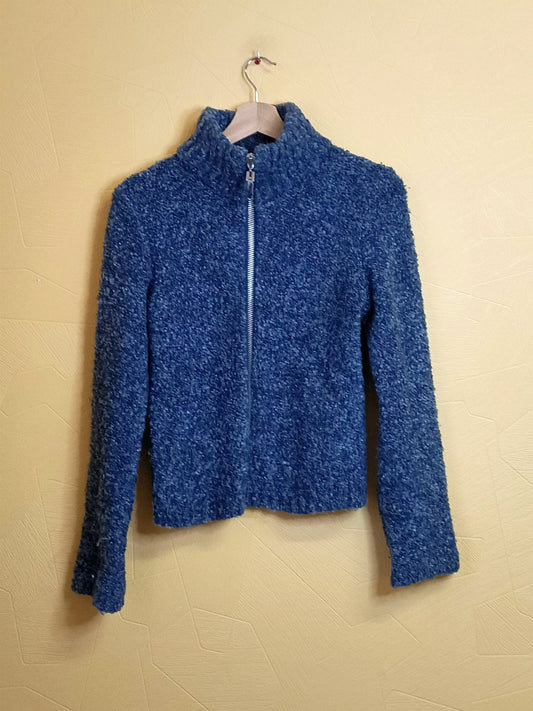 Veste en maille bouclette Lunatisme bleue grise Taille L