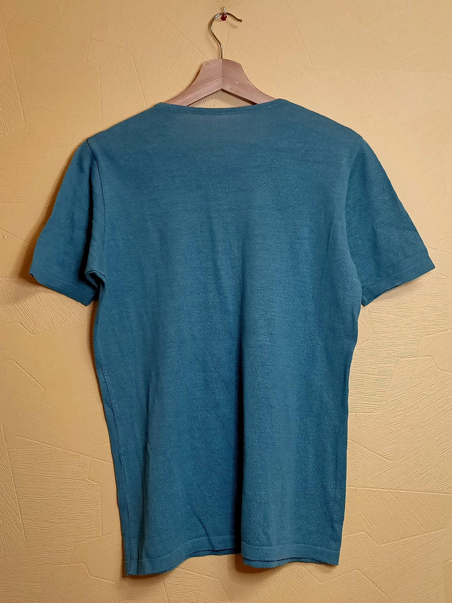 Pull fin manches courtes vert d'eau Taille L