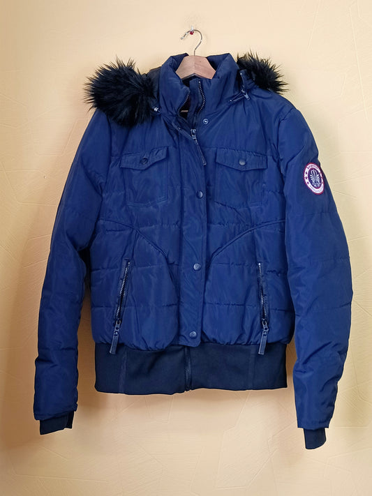 Doudoune avec capuche Navahoo bleue marine Taille XXL