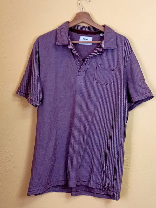 Polo Mexx rayé bordeaux et blanc Taille XXL