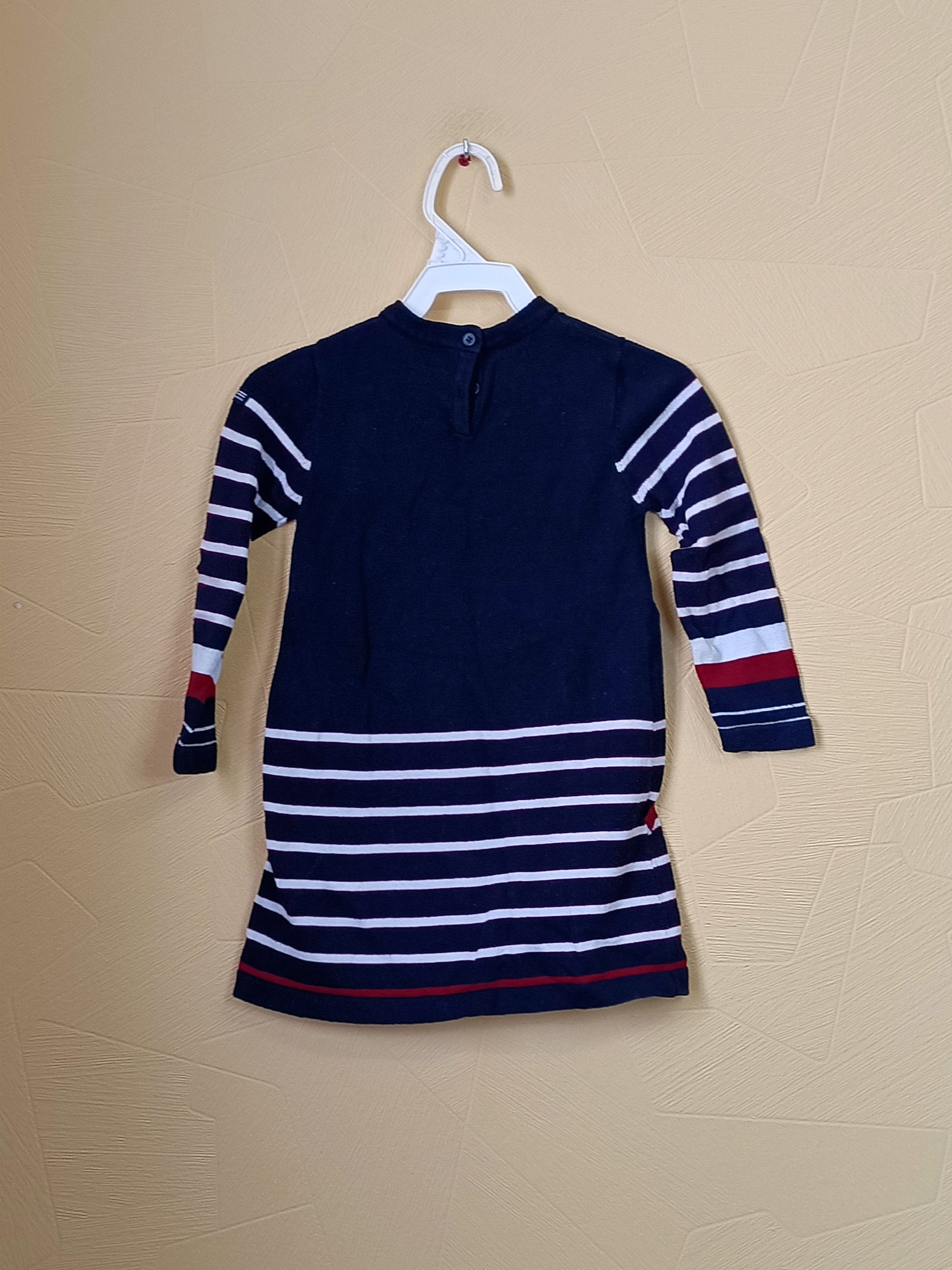 Robe pull manches longues Terre de Marins rayée et bleue marine Taille 4 Ans