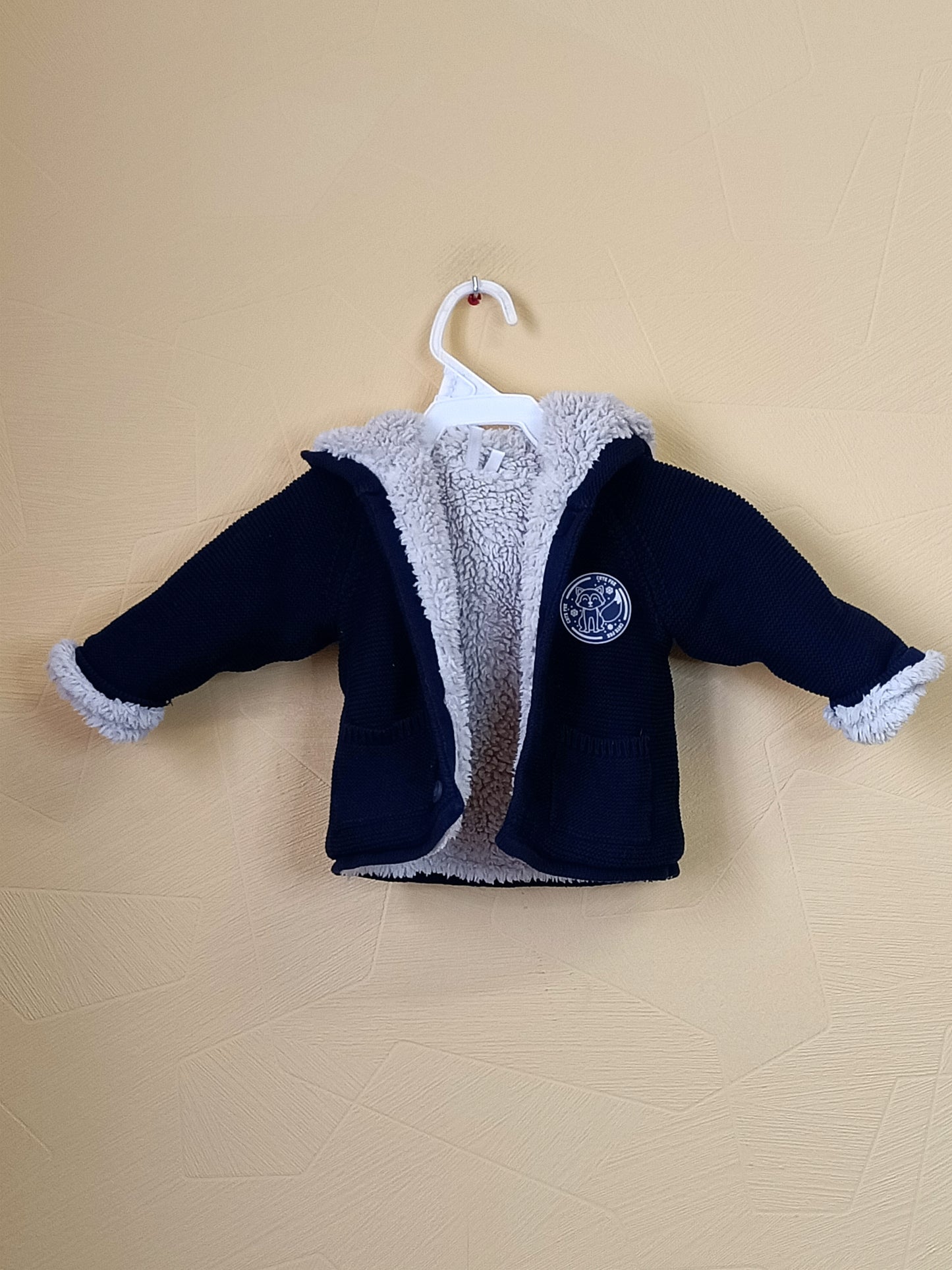 Gilet fourré à capuche Orchestra bleu marine Taille 3 Mois