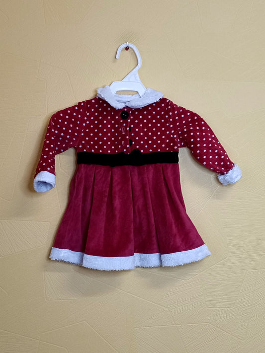 Robe de Noël rouge, noire et blanche Taille 12 Mois