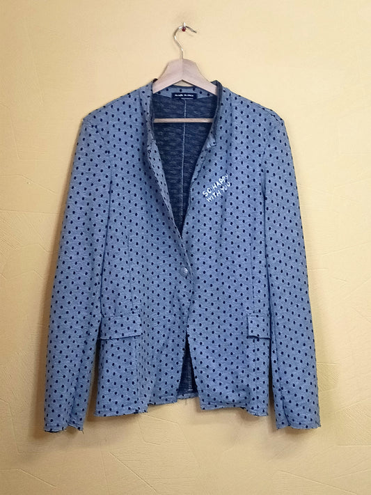 Veste légère Made In Italy grise à pois avec impression Taille XXL