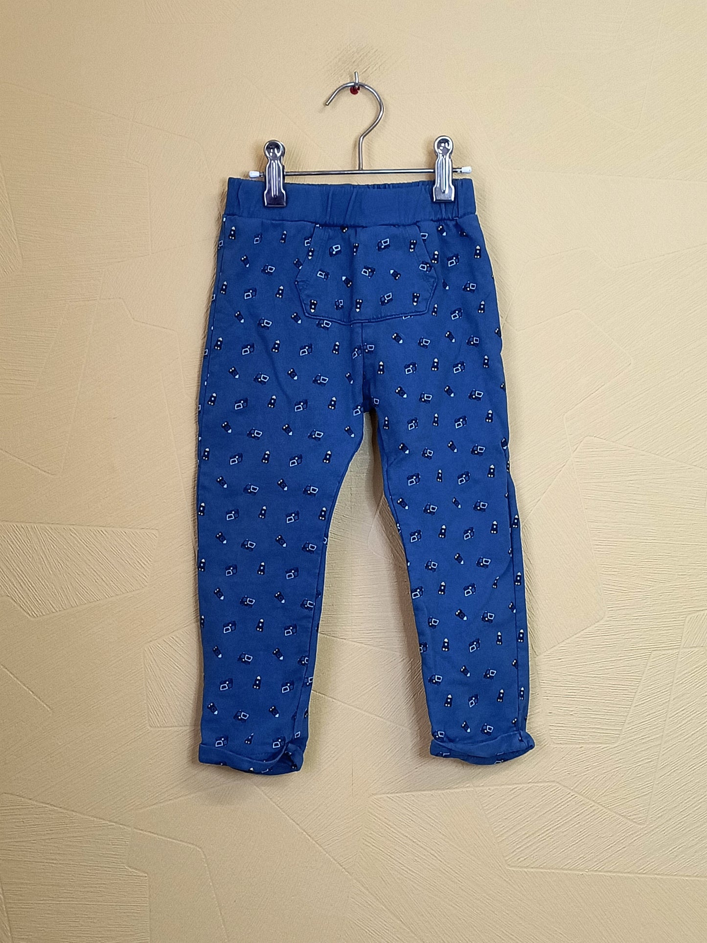 Pantalon Mots d'enfants bleu à motifs Taille 3 Ans