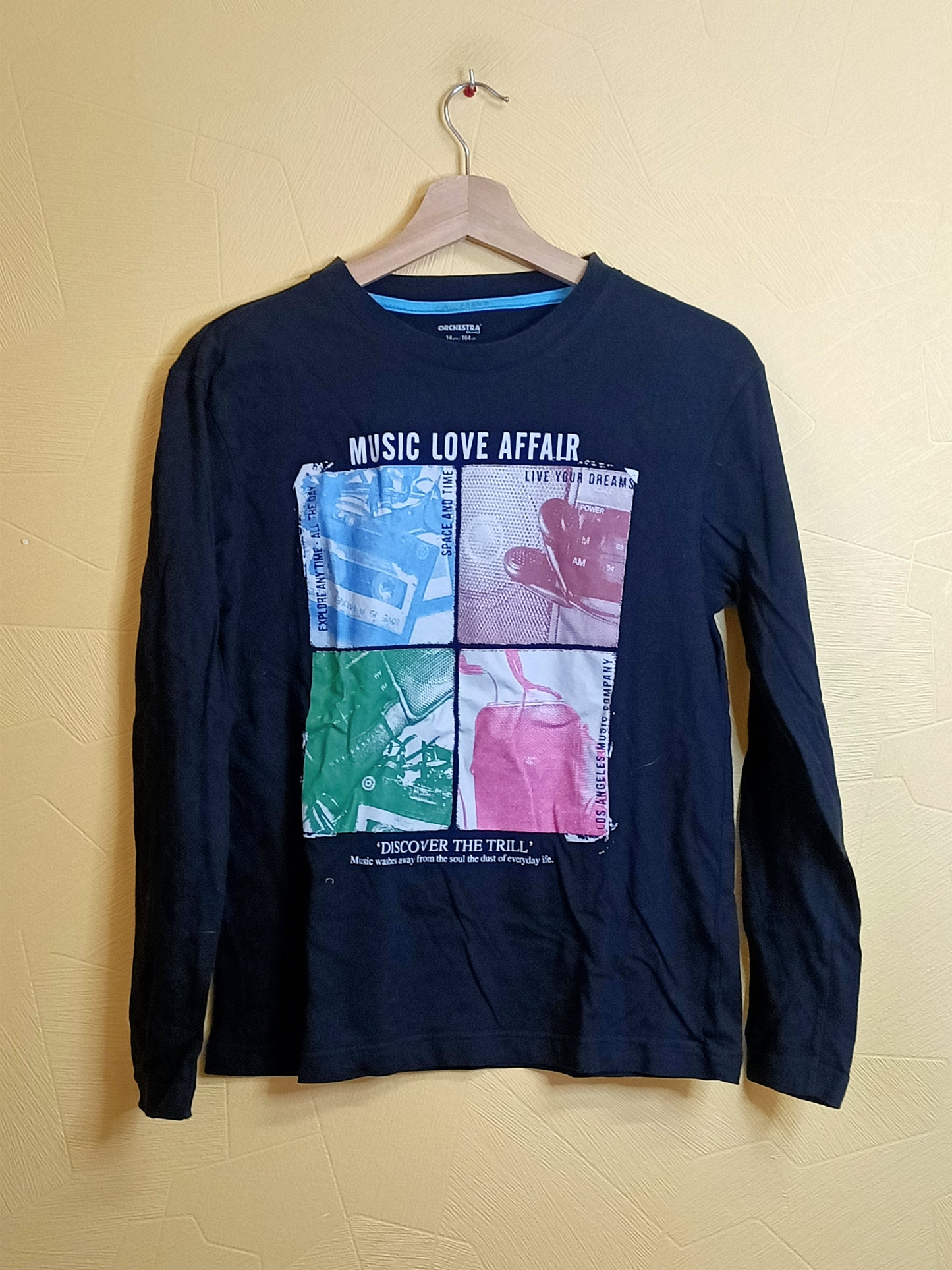 T-shirt manches longues Orchestra noir avec impression Taille 14 Ans