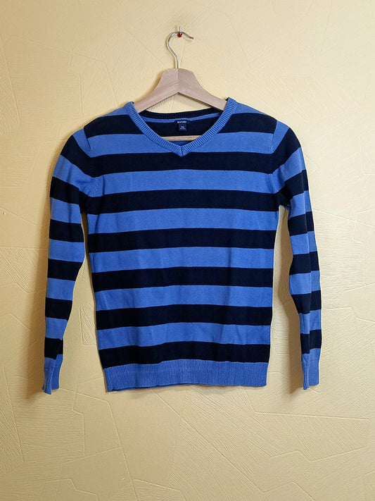 Pull Kiabi rayé bleu marine et bleu Taille 10 Ans