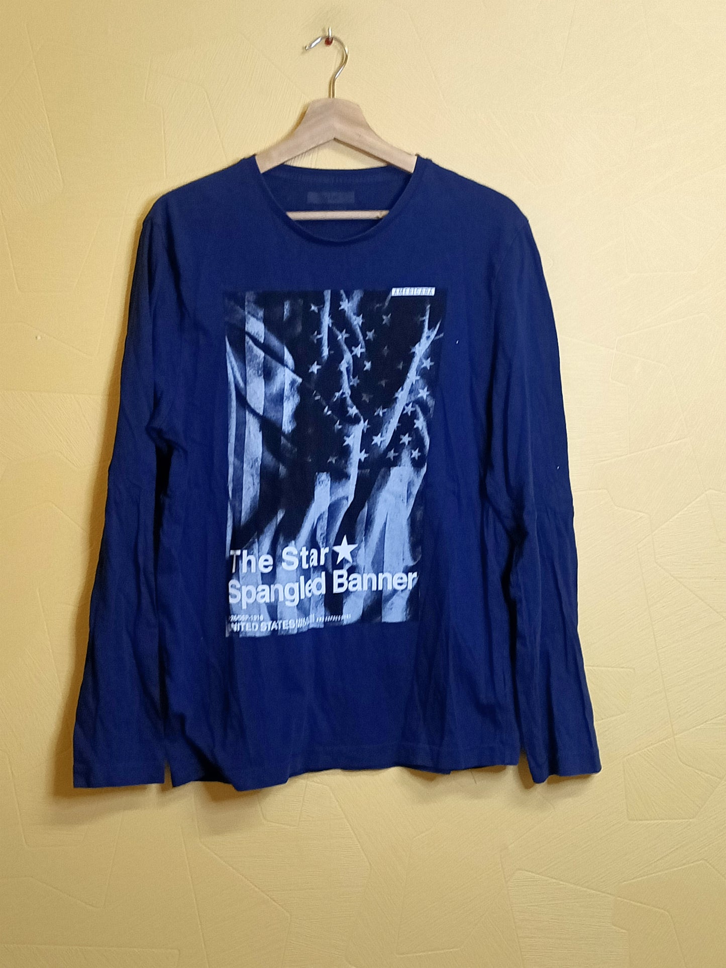 T-shirt manches longues Jules bleu avec impression Taille L