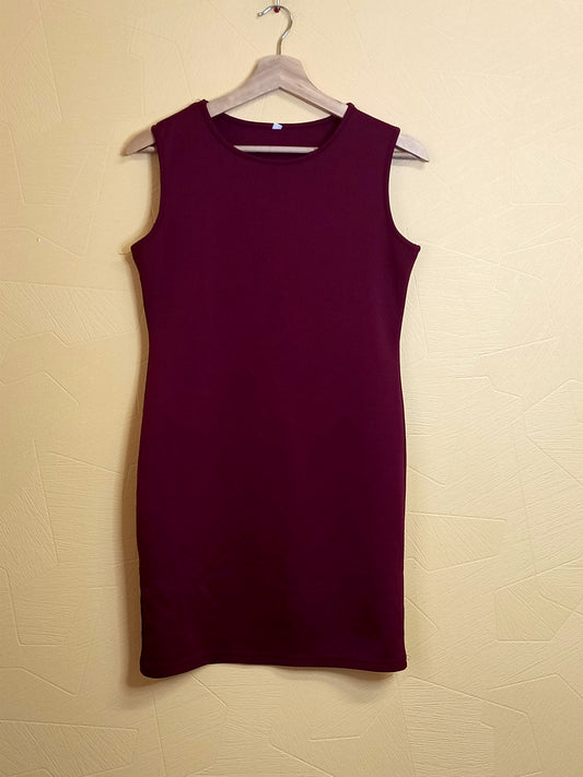 Ensemble robe sans manches et gilet bordeaux Taille L