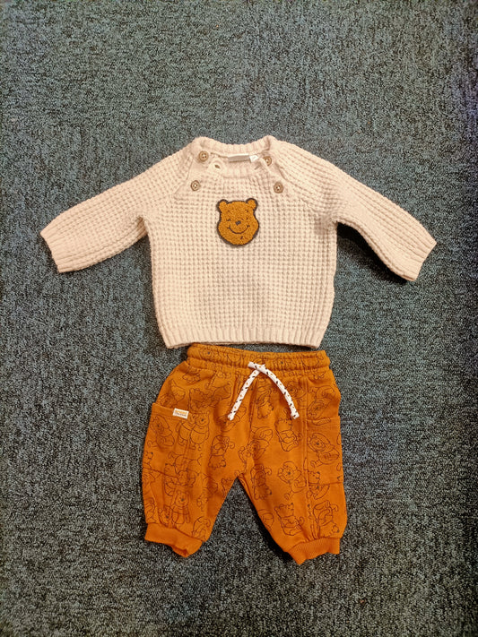 Ensemble Disney Baby Winnie L'Ourson beige et moutarde Taille 3 Mois