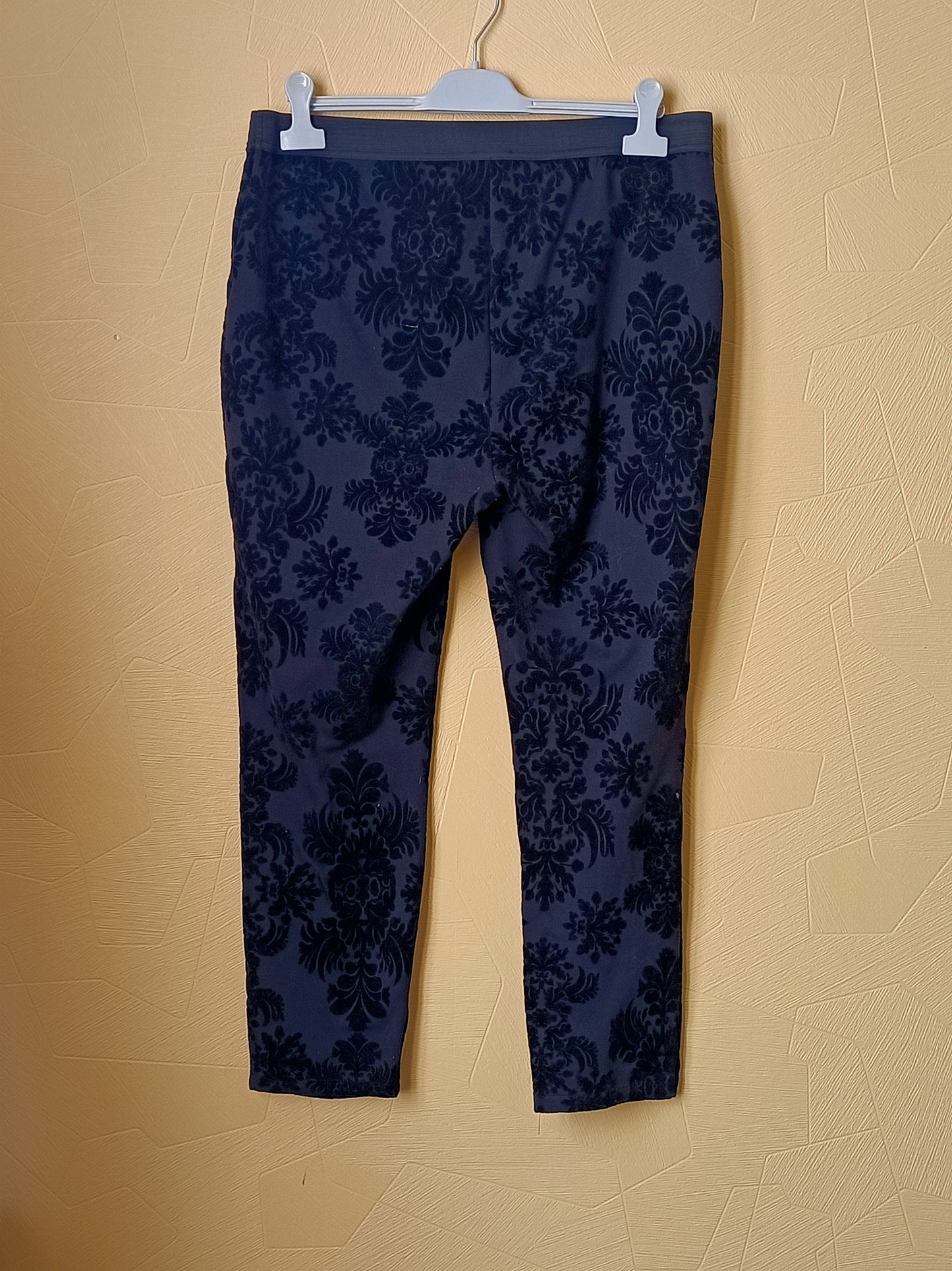 Pantalon Tex noir avec motifs en velours Taille XL