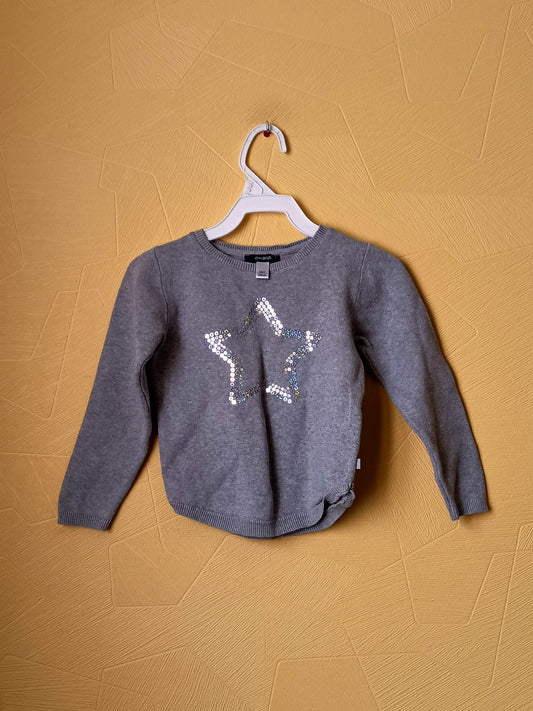 Pull Okaïdi gris avec strass Taille 4 Ans