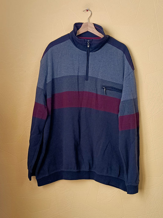 Pull col camionneur Hajo gris, noir et bordeaux Taille 4XL