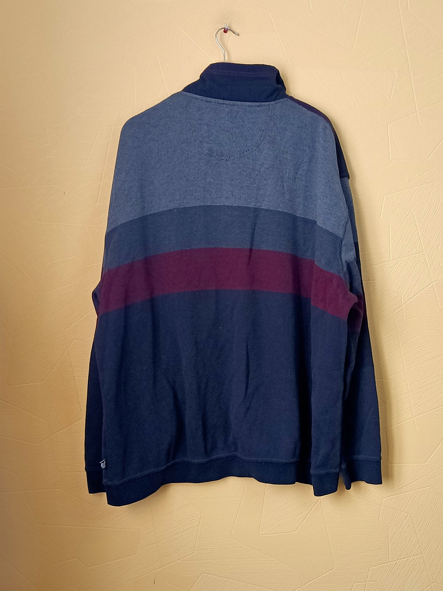 Pull col camionneur Hajo gris, noir et bordeaux Taille 4XL